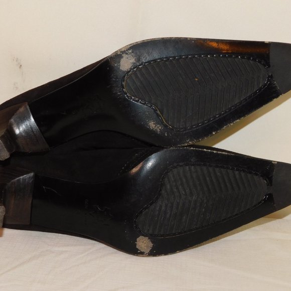 Aquatalia By Marvin K Made In Italy Suede Leather Heels Size 9 Slip On Western - Picture 11 of 12